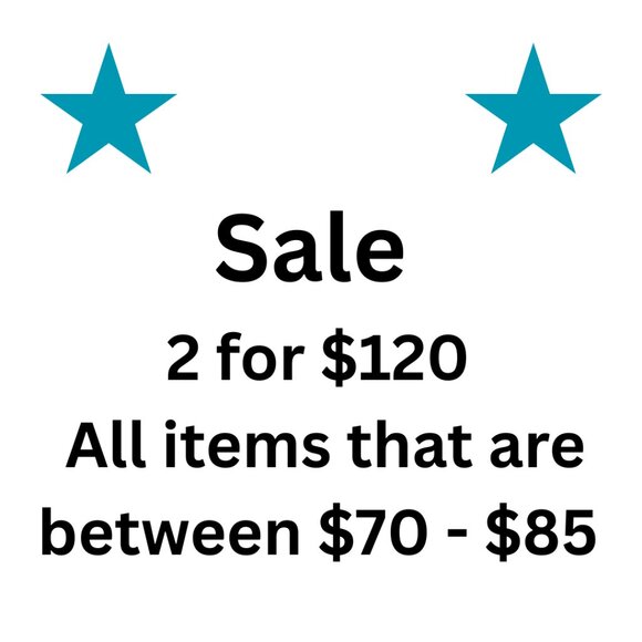 2 for $120. All items between $70 up to $85. Bundle for discount. - Picture 1 of 1